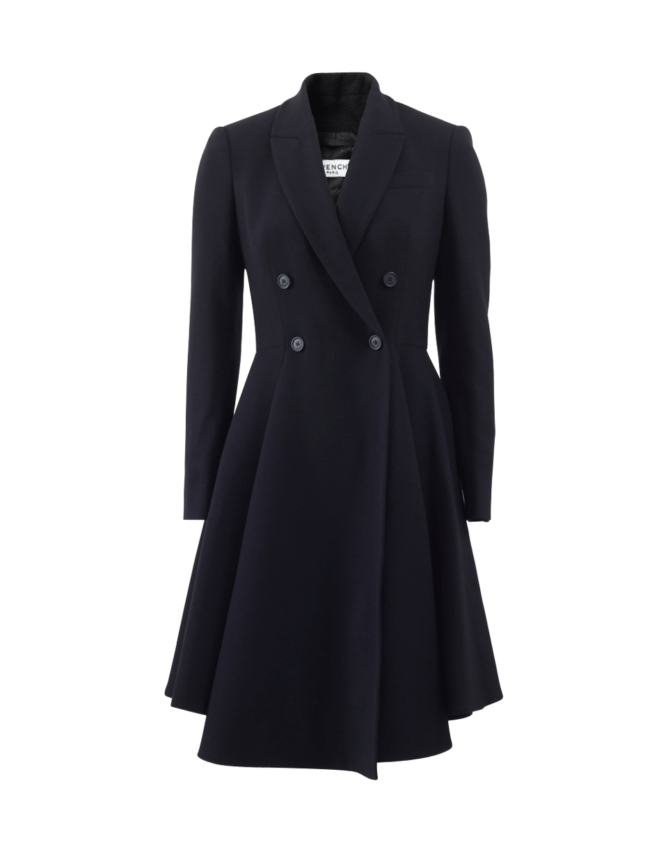 Lyst - Givenchy Peplum Drape Bottom Coat in Black