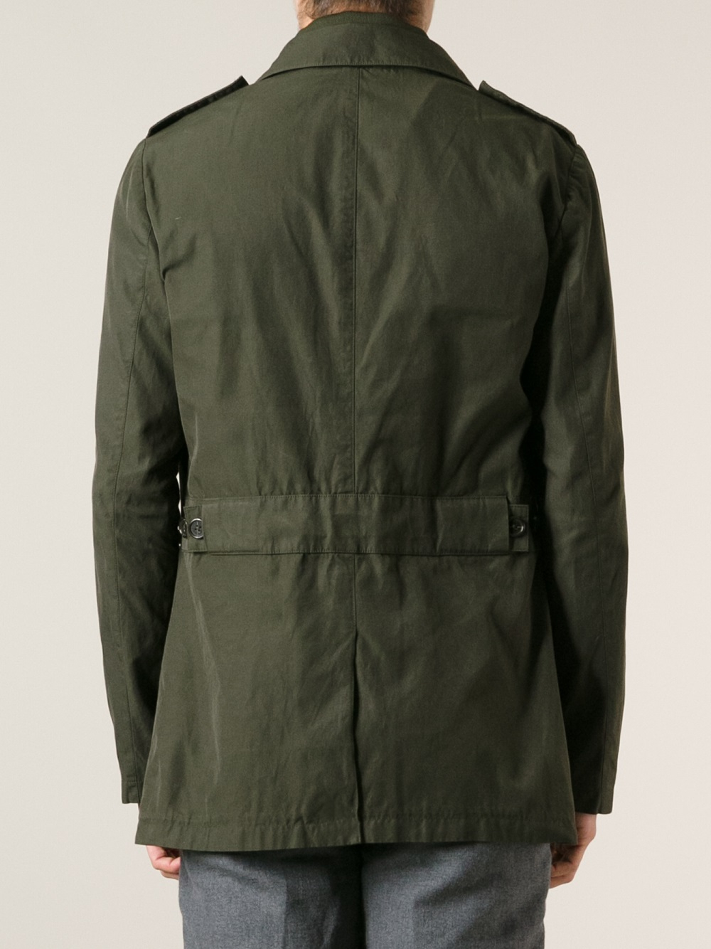 Michael Kors Military Trench Coat in Green for Men Lyst