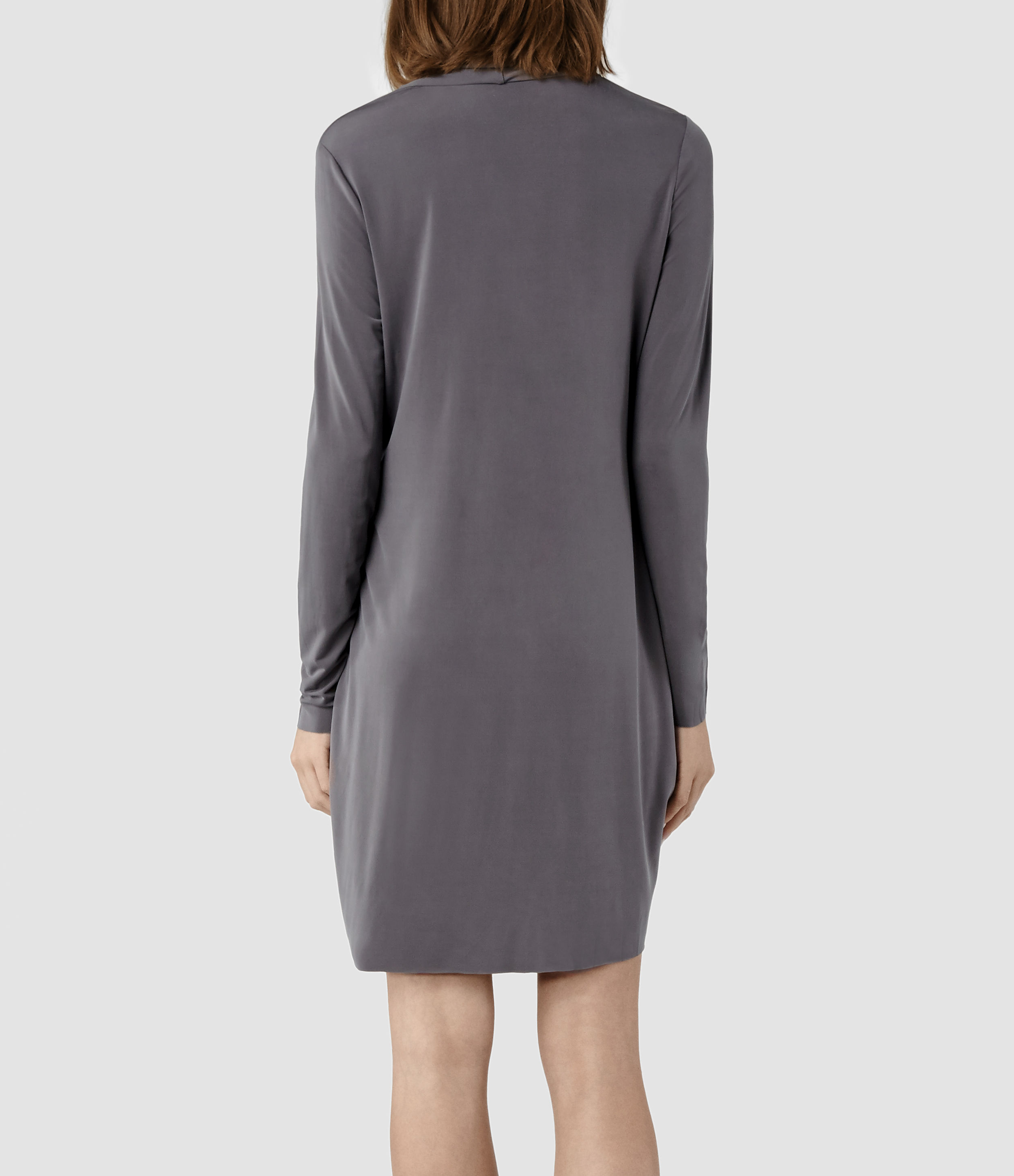 AllSaints Amei Long Sleeved Dress in Dark Grey (Gray) Lyst