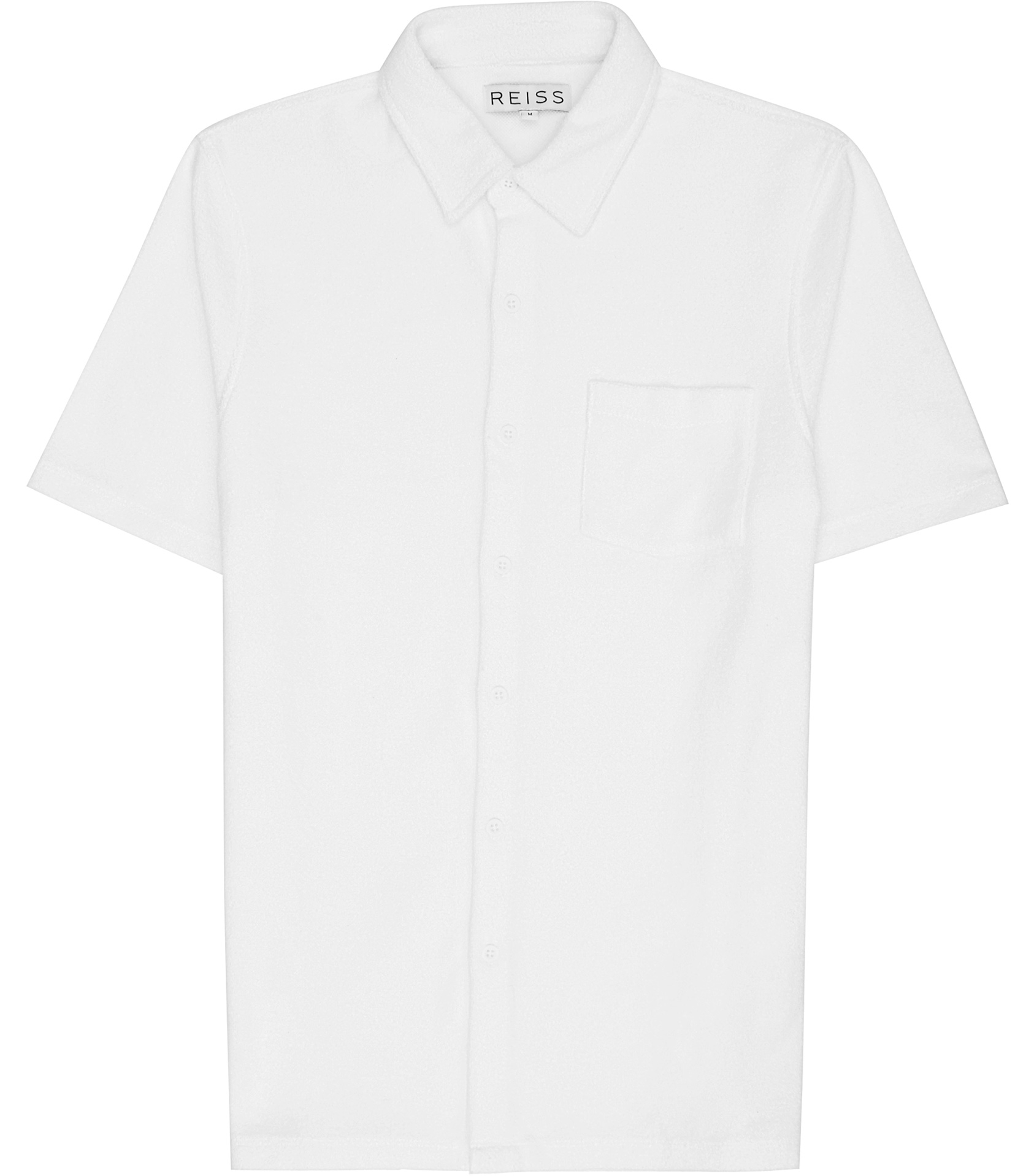 Reiss Margarita Terry Towelling Shirt in White for Men | Lyst