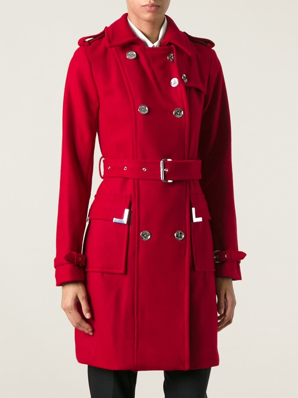 MICHAEL Michael Kors Classic Double Breasted Coat in Red - Lyst