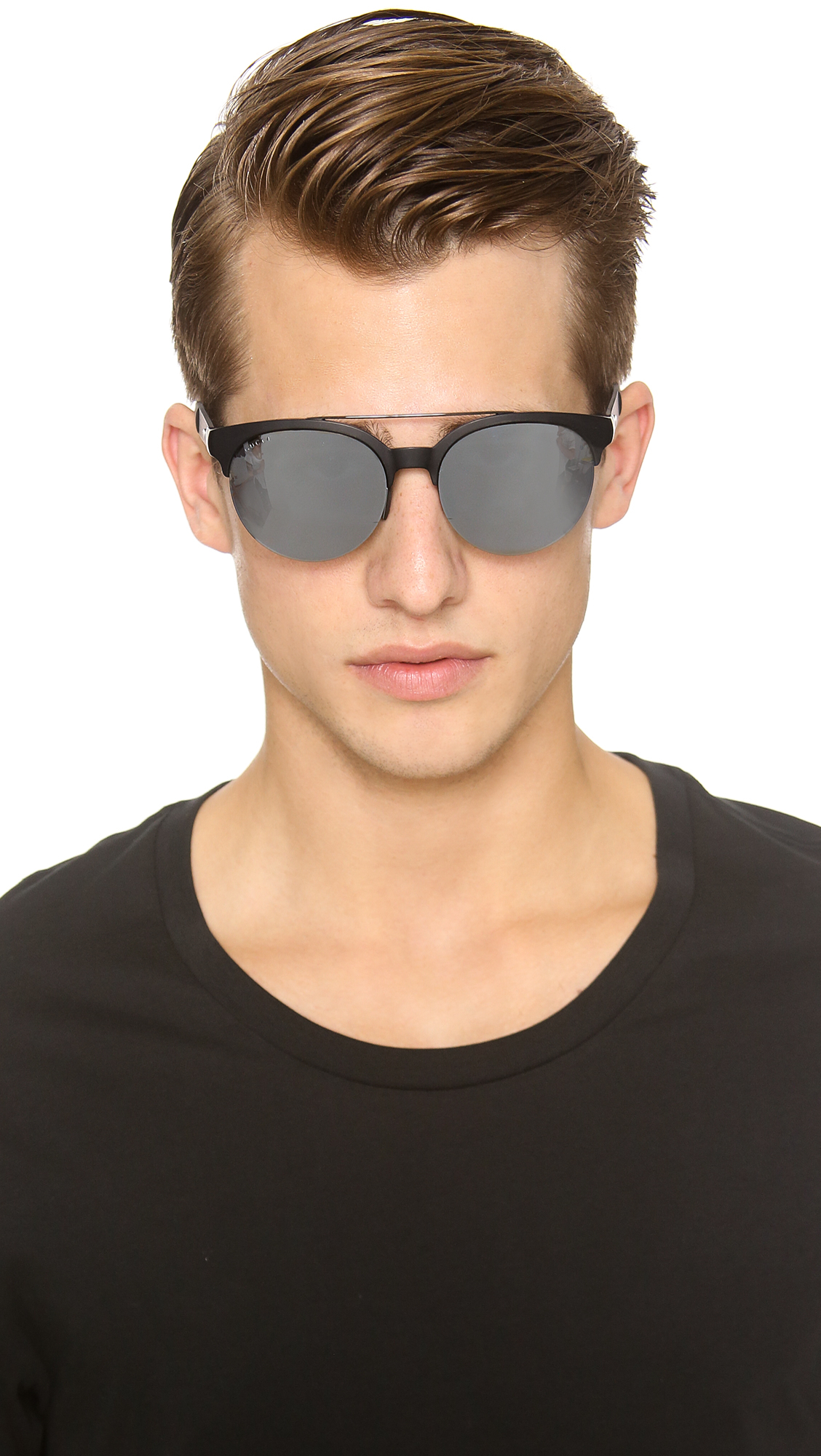 round frame acetate sunglasses gucci