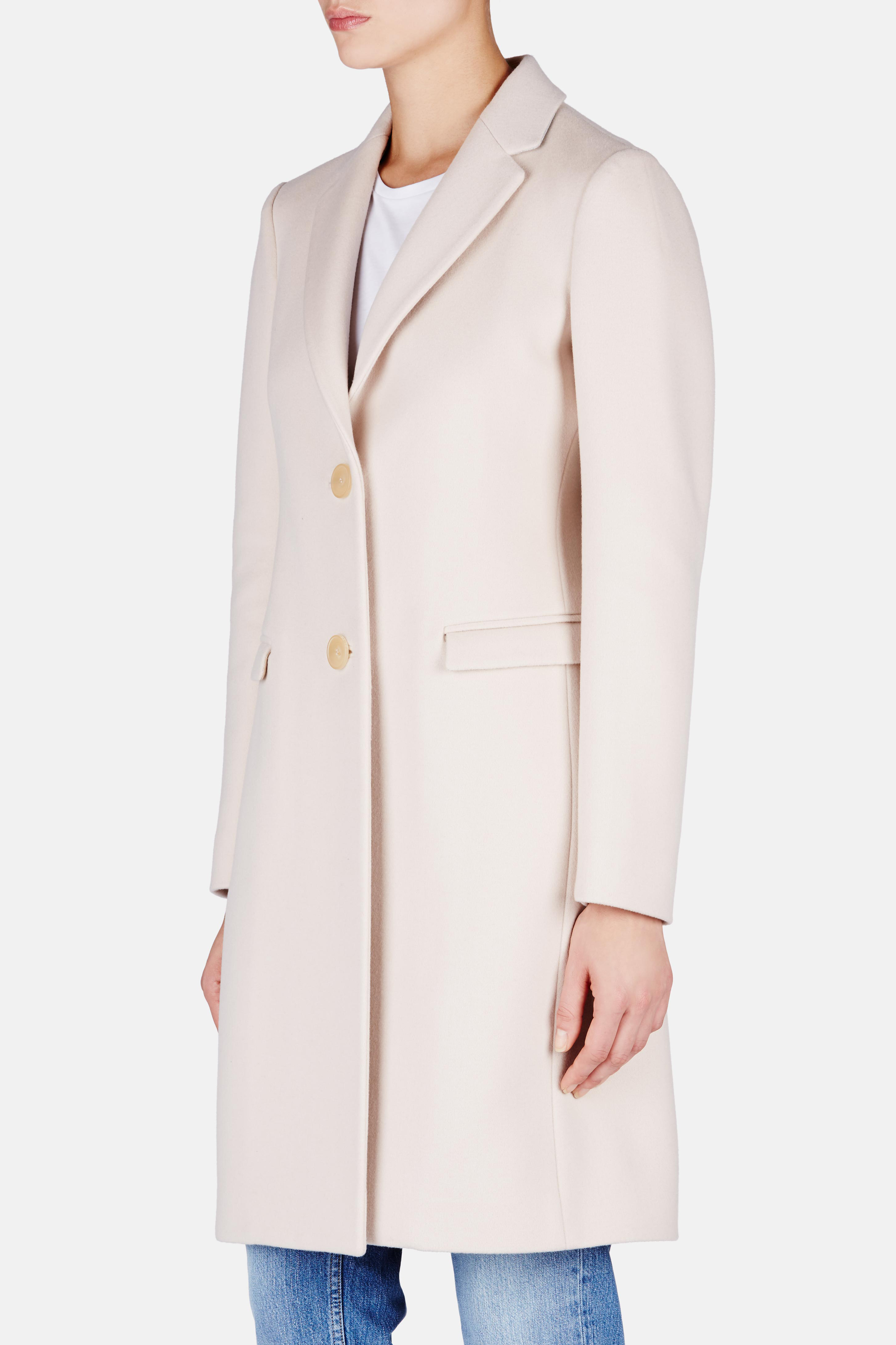Lyst Calvin Klein Double Wool Cashmere Coat in Natural