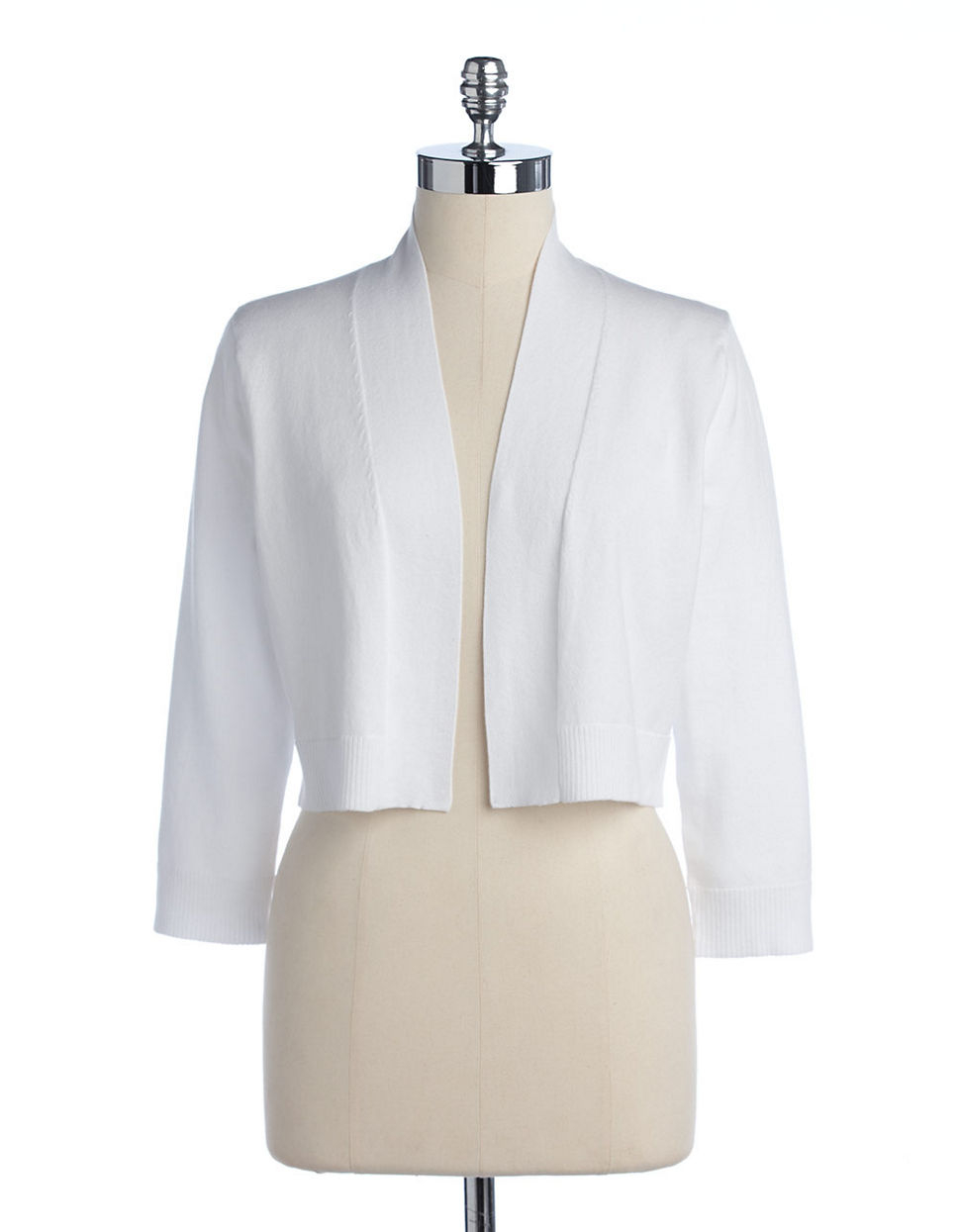 Calvin Klein Threequarter Sleeve Knit Shrug in White Lyst