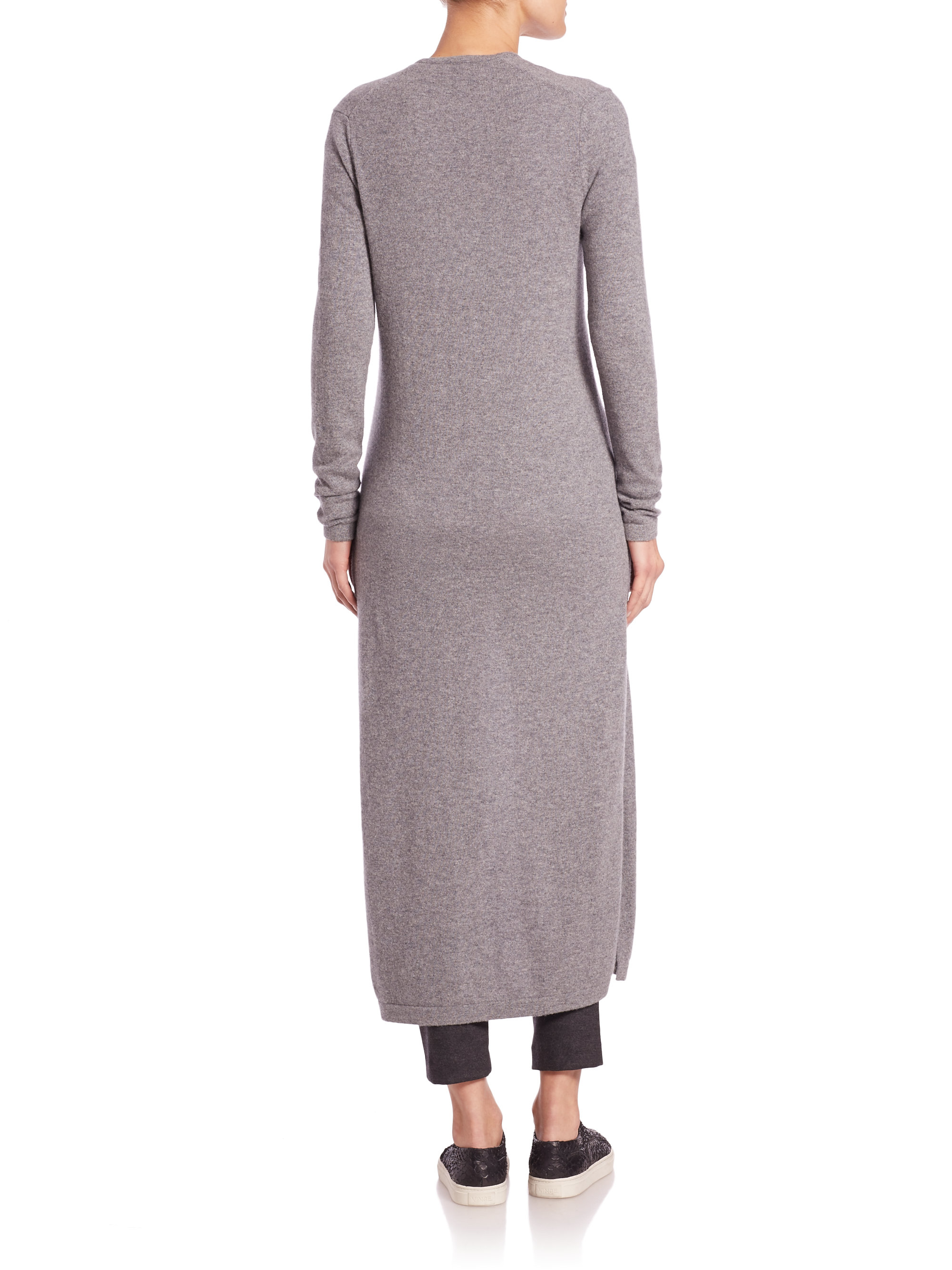 Theory Torina Long Cashmere Duster Cardigan in Gray | Lyst