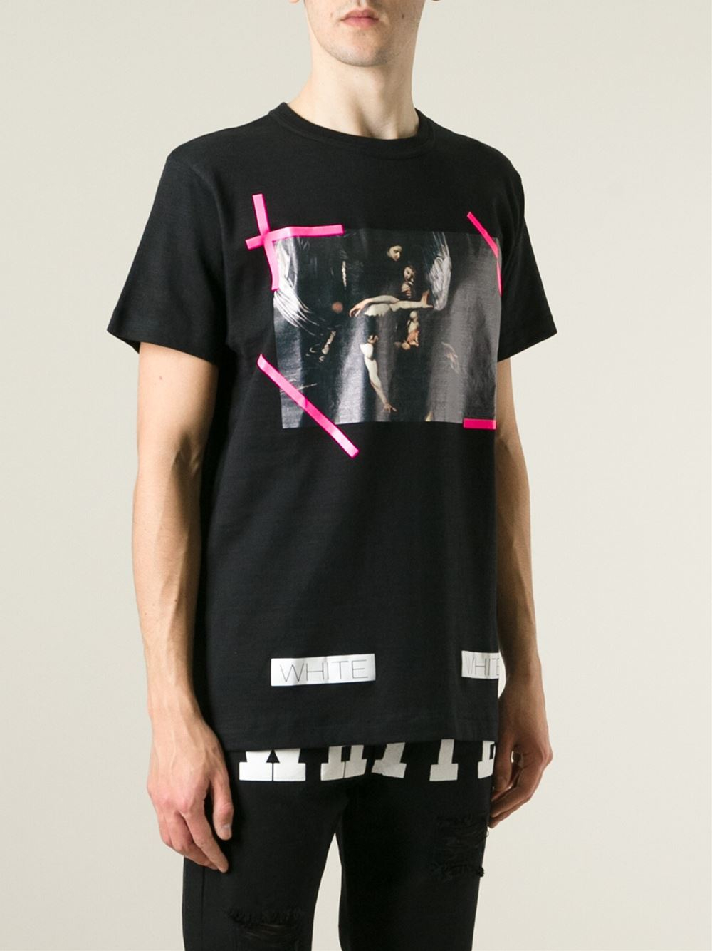 Off-White c/o Virgil Abloh Caravaggio-Print T-Shirt in Black for Men - Lyst