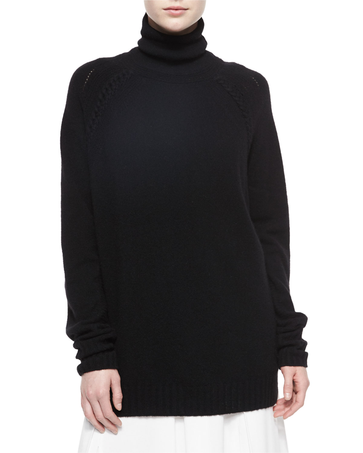 Belstaff Oversized Turtleneck Tunic Sweater in Black - Lyst