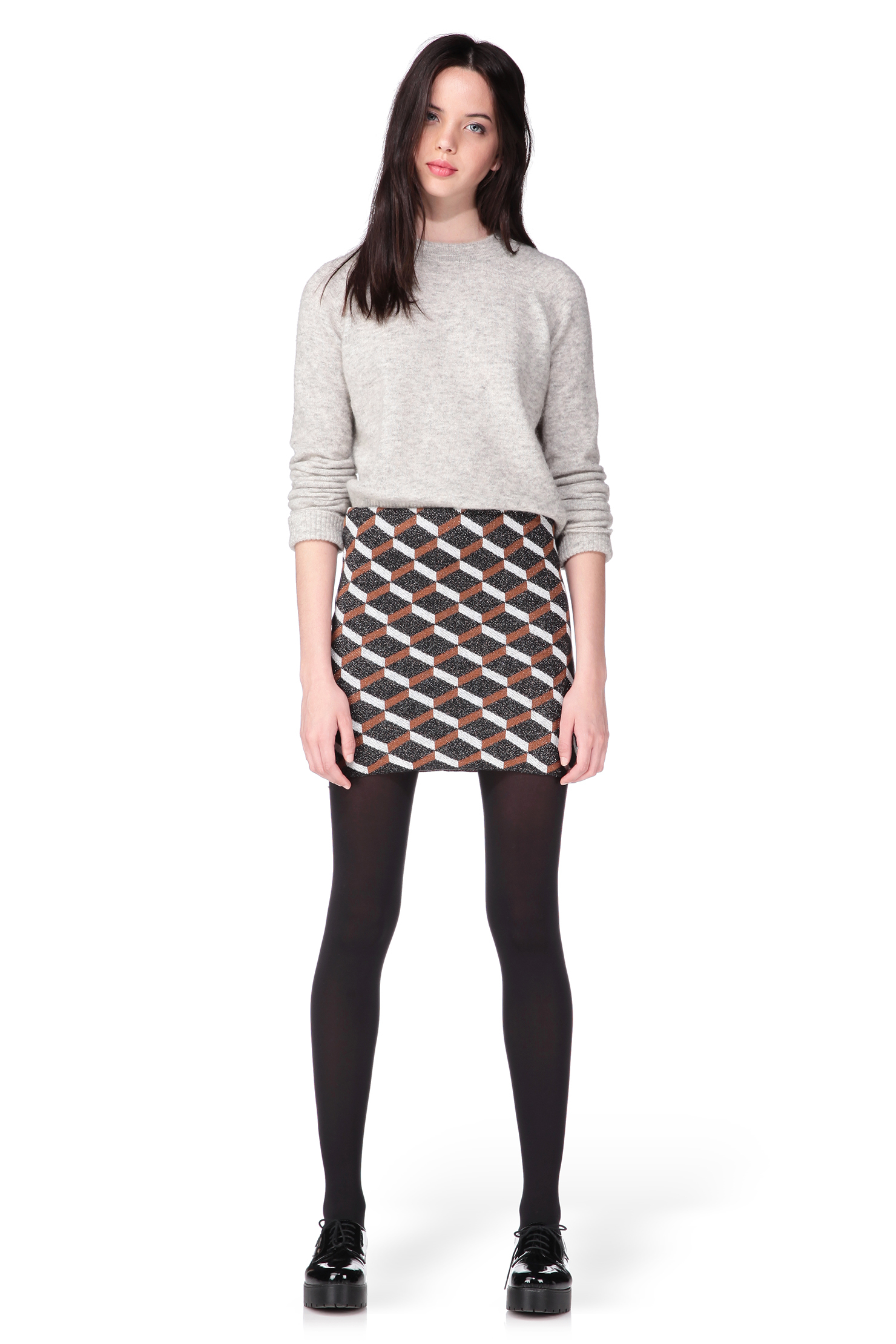 American retro Mini Skirt in Brown Lyst