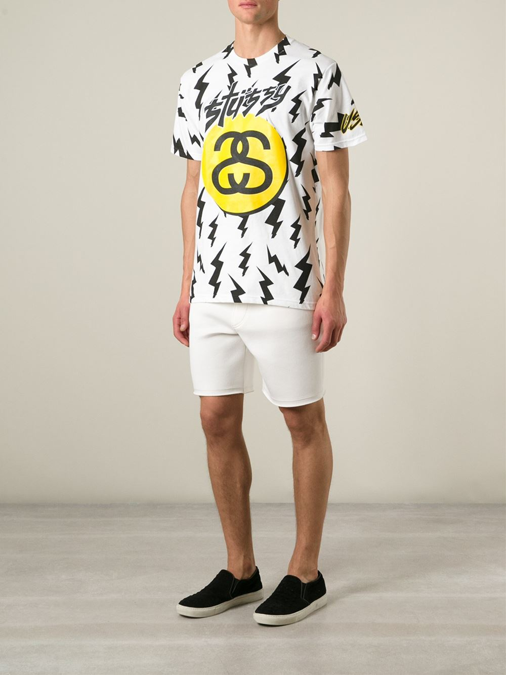 Stussy Lightning Bolt Print T-Shirt in 