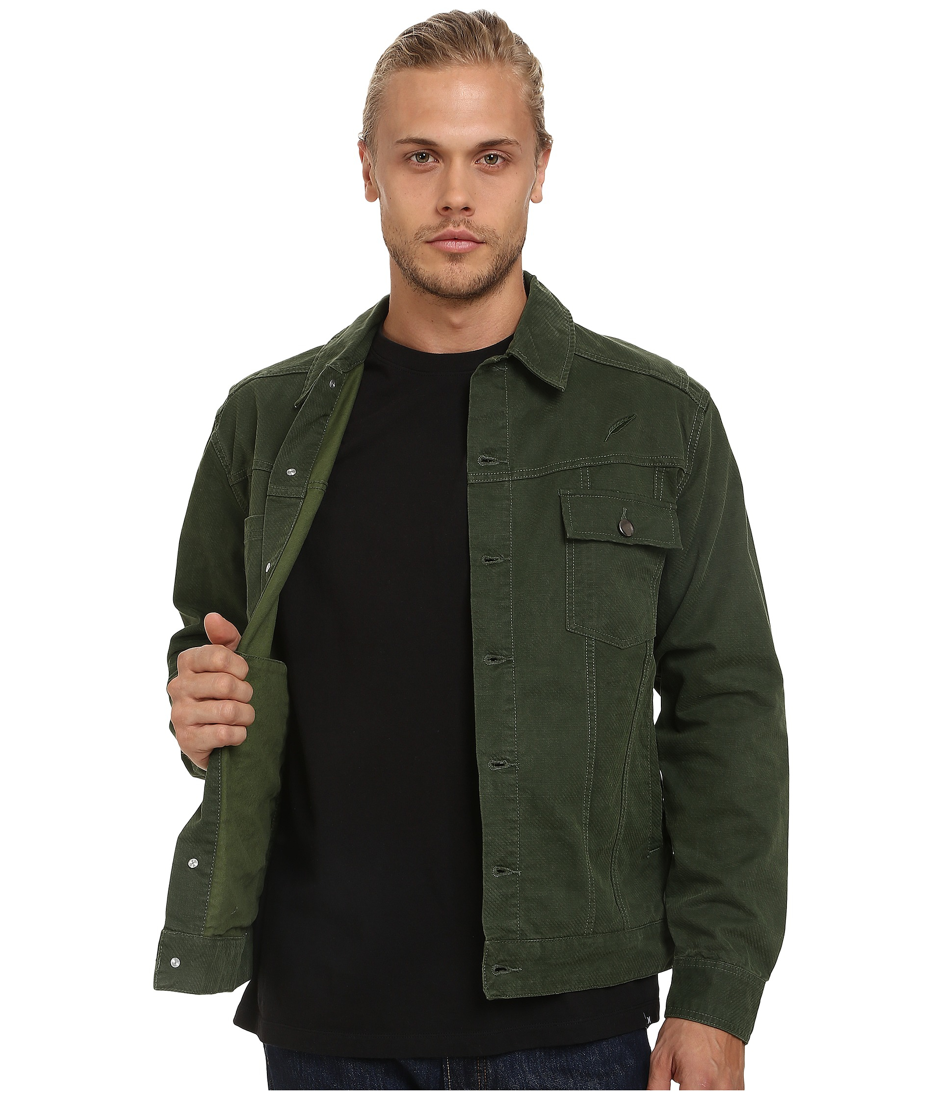 denim olive green jacket