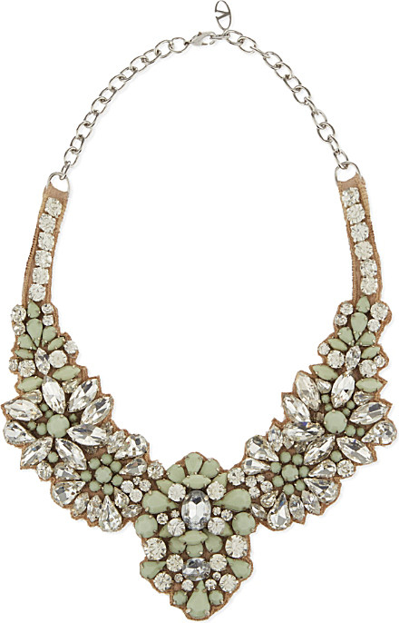 ... Jewelled Satin Back Necklace - For Women in Green (Green pastel
