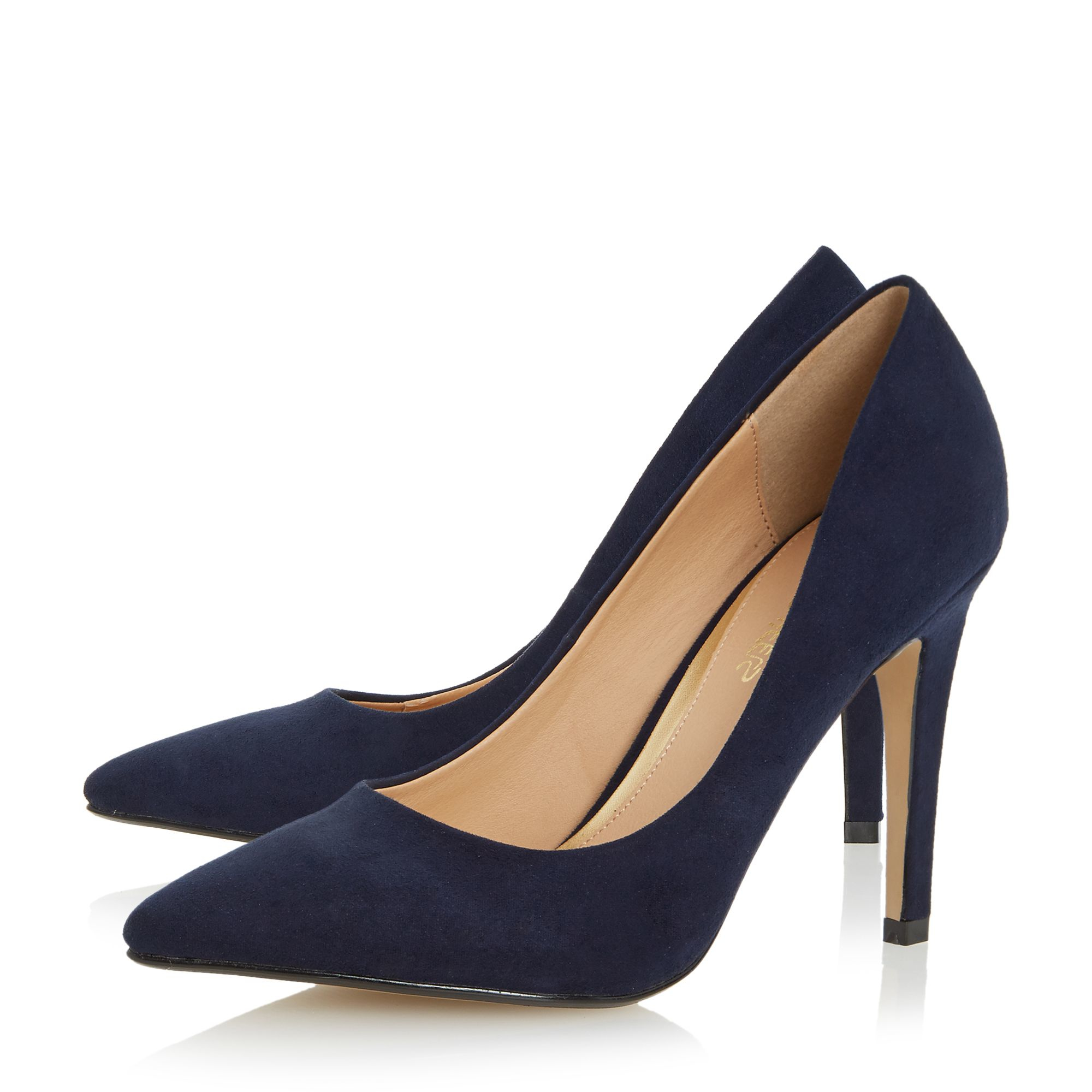 blue pointed court shoes