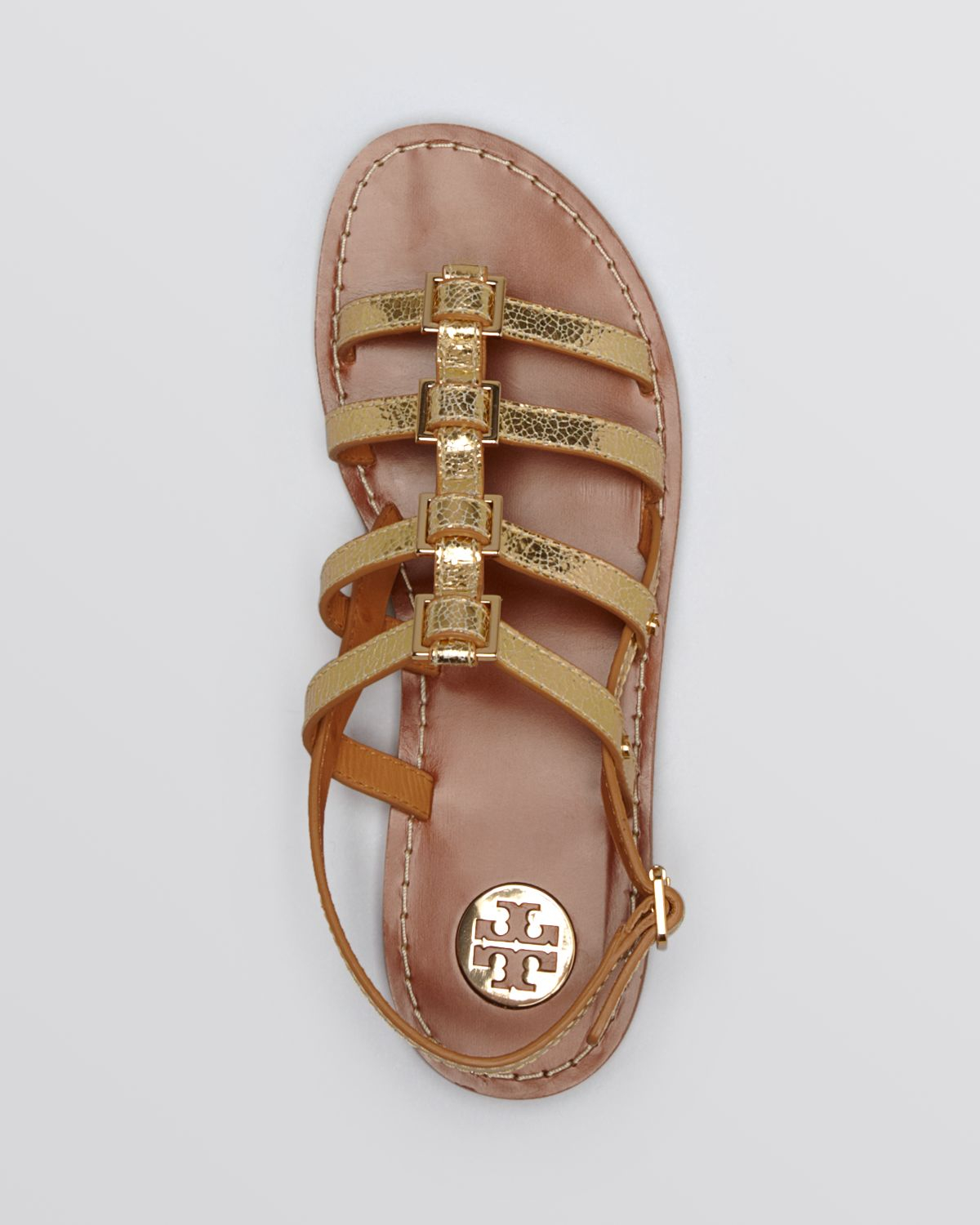 tory burch gold disc gladiator sandals