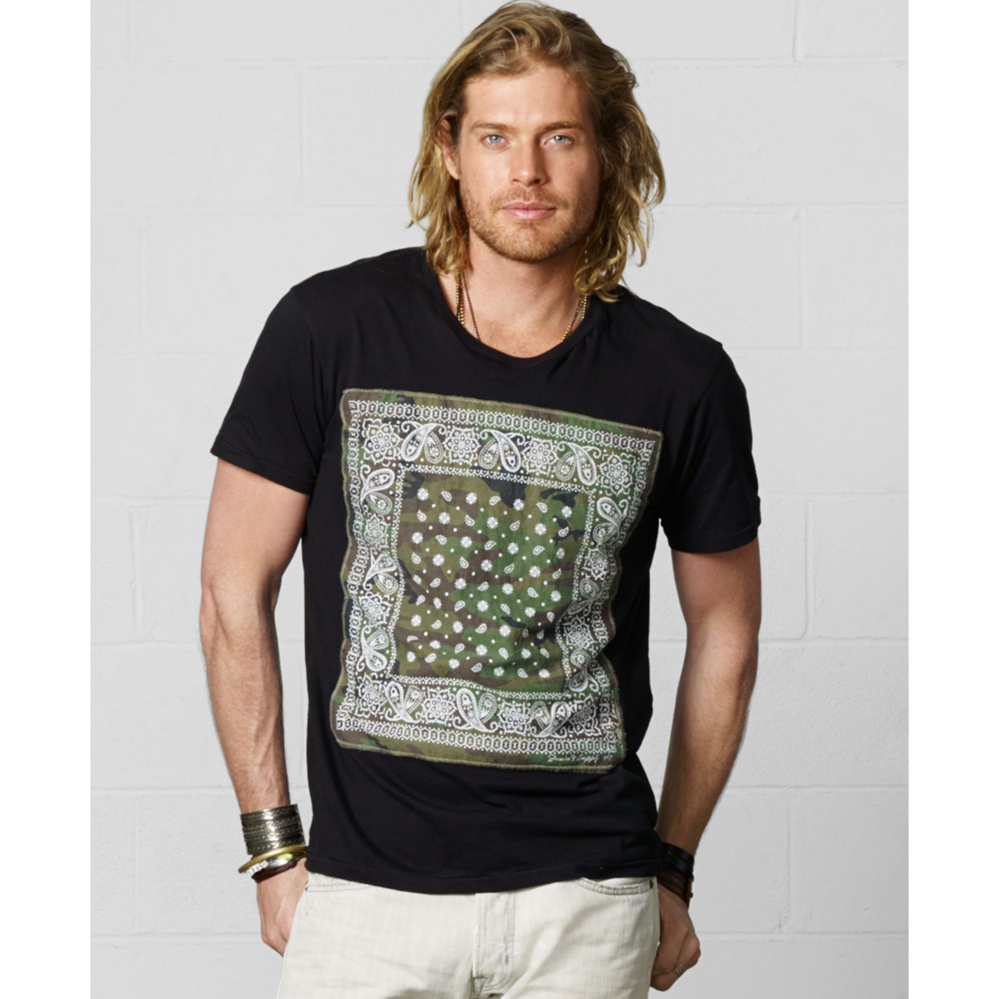 Denim & Supply Ralph Lauren Camoprinted Bandana Tshirt in Black for Men -  Lyst