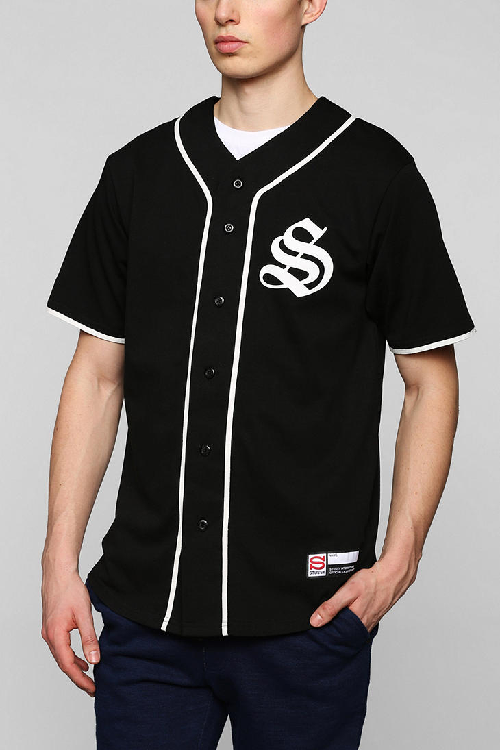 Stussy S Baseball Jersey Tee in Black for Men | Lyst