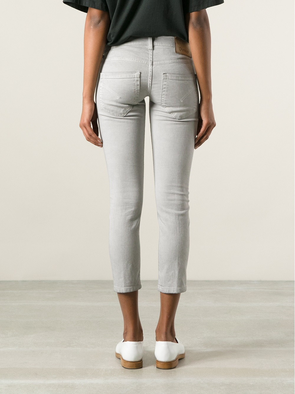 Lyst - Dondup Cropped Skinny Jeans in Gray