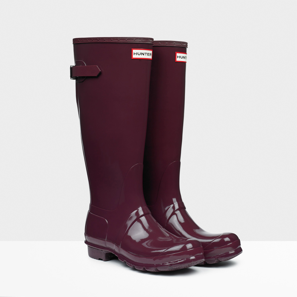 burgundy hunter rain boots