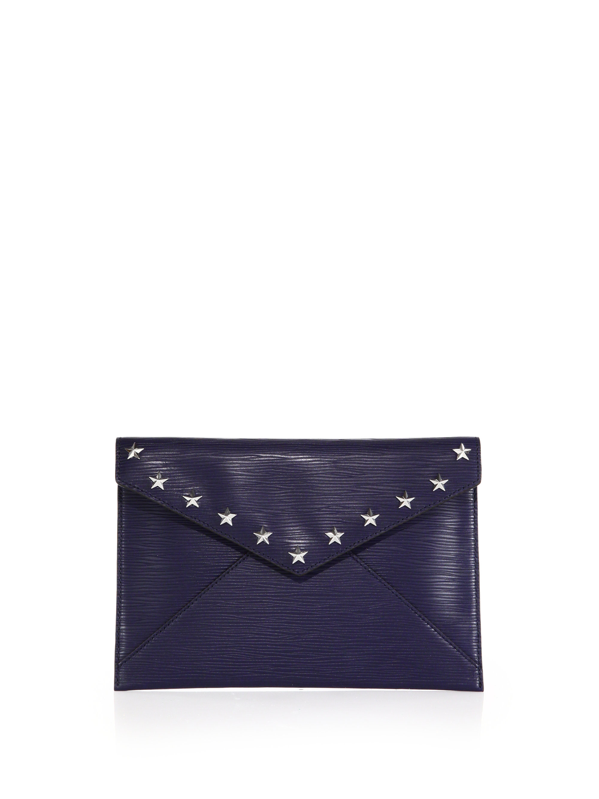 Rebecca Minkoff Leo Star-studded Leather Clutch in Midnight (Blue) - Lyst