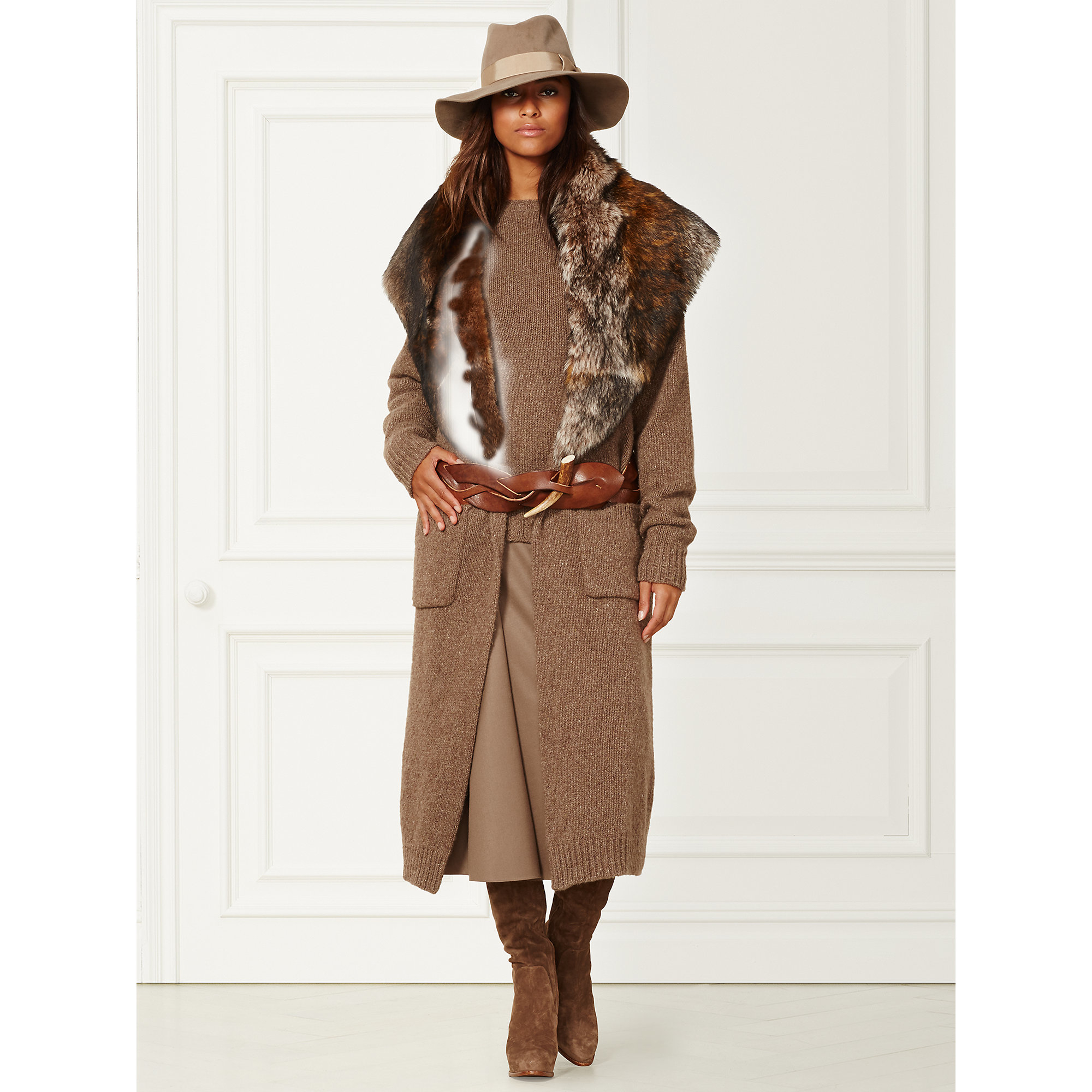ralph lauren shearling coat