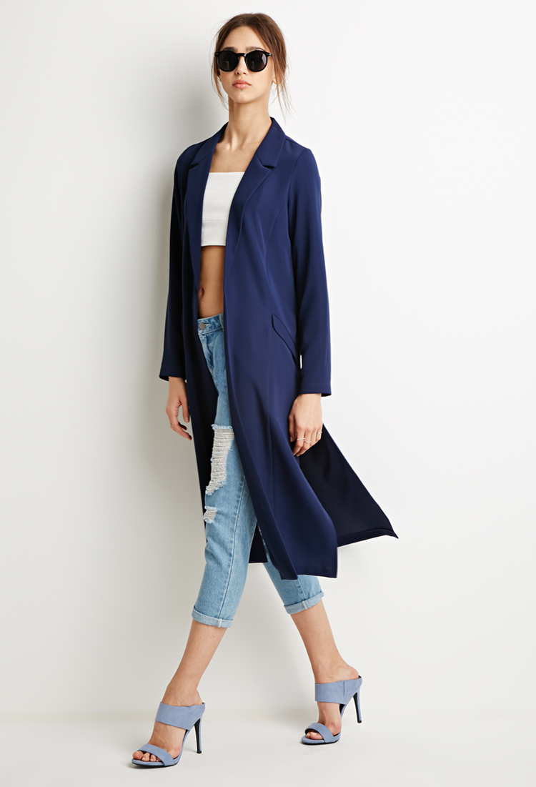navy longline coat