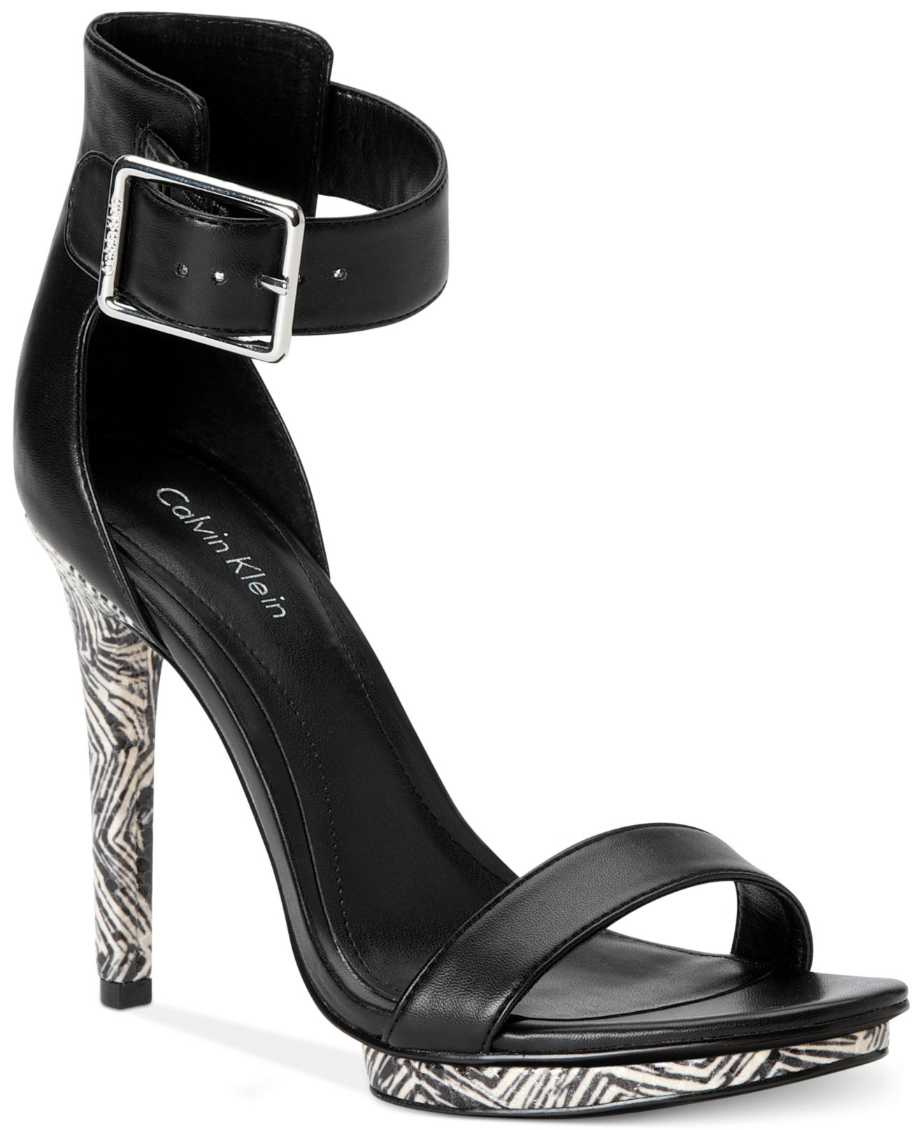 Calvin klein Womens Vivian High Heel Sandals in Black | Lyst