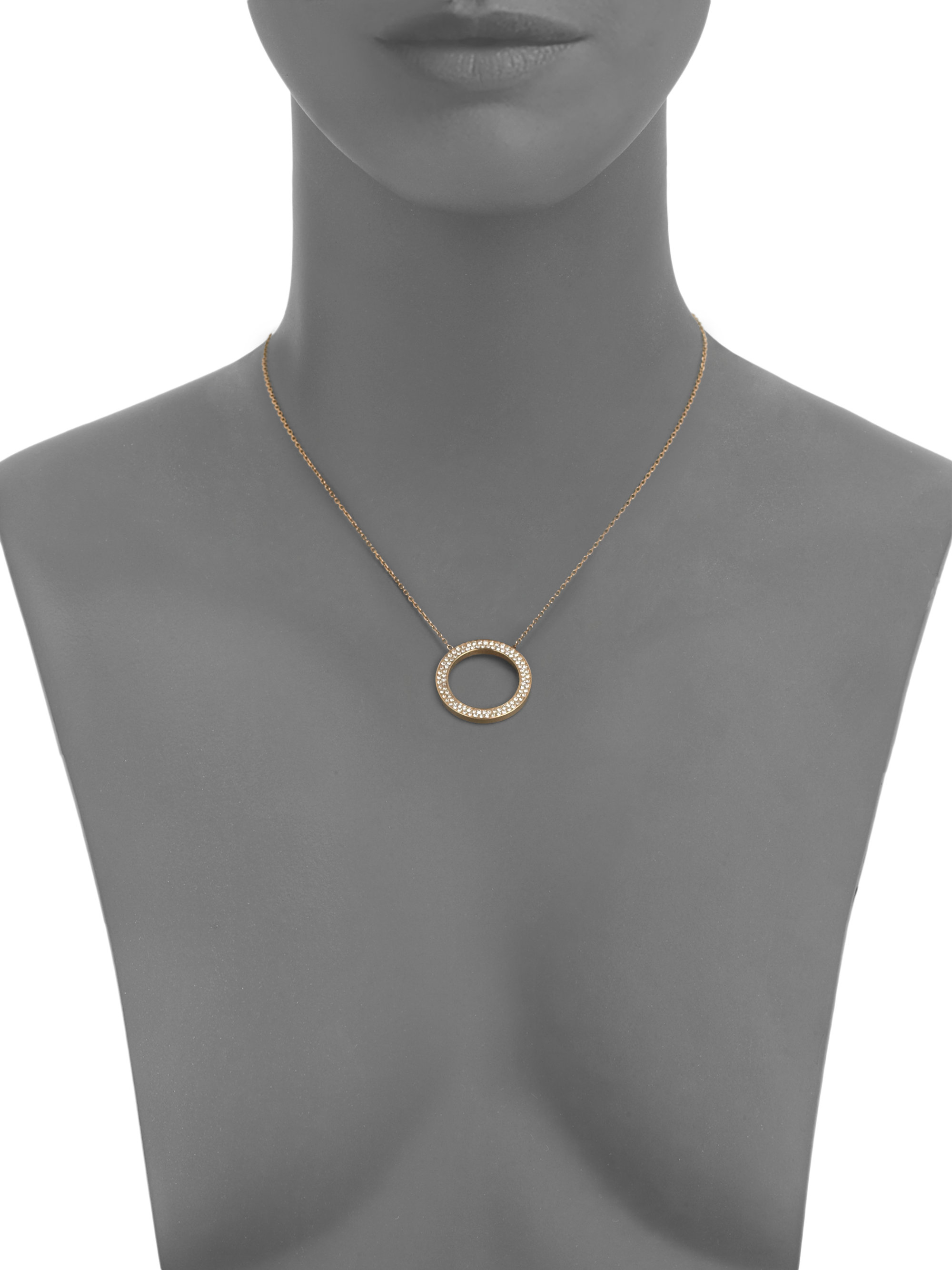 michael kors gold circle necklace