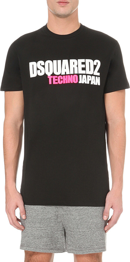 DSquared² Techno Japan Cotton-jersey T-shirt in Black for Men | Lyst