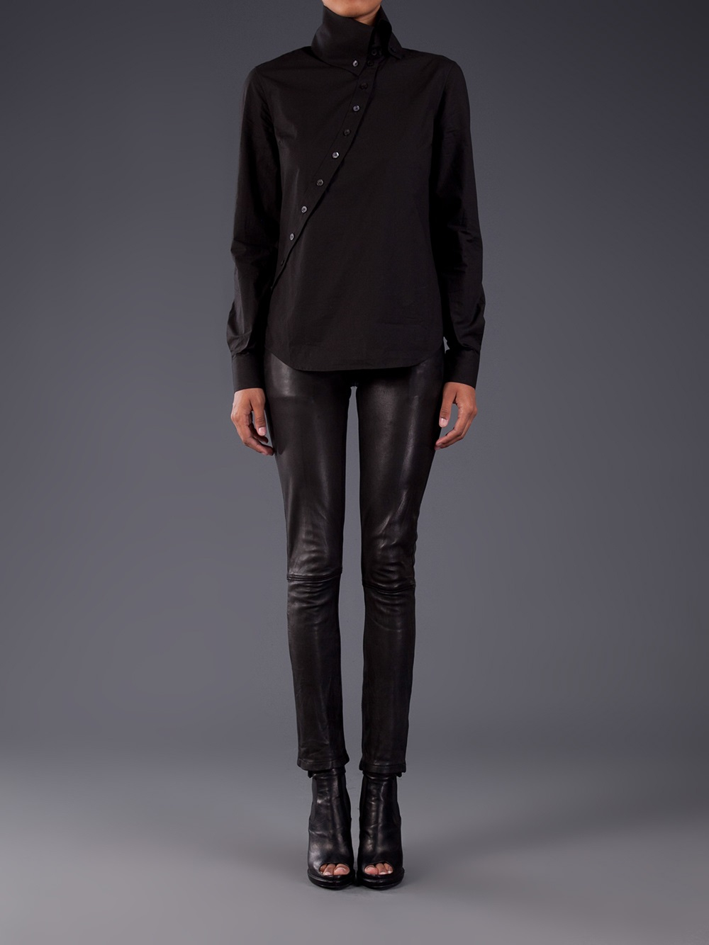 McQ Asymmetrical Button Down Shirt in 