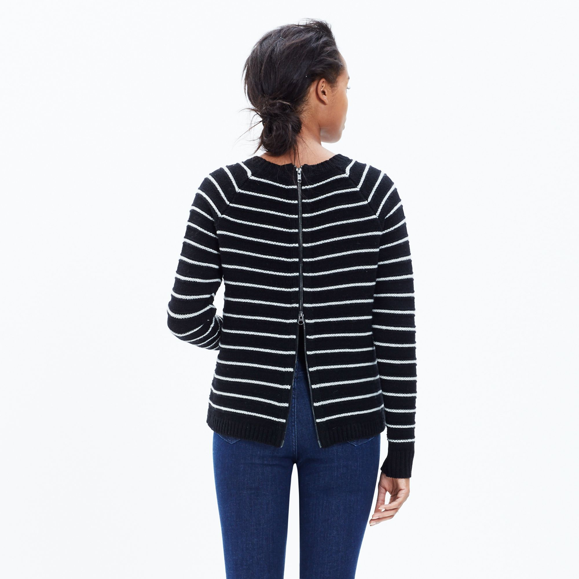 zip back sweater
