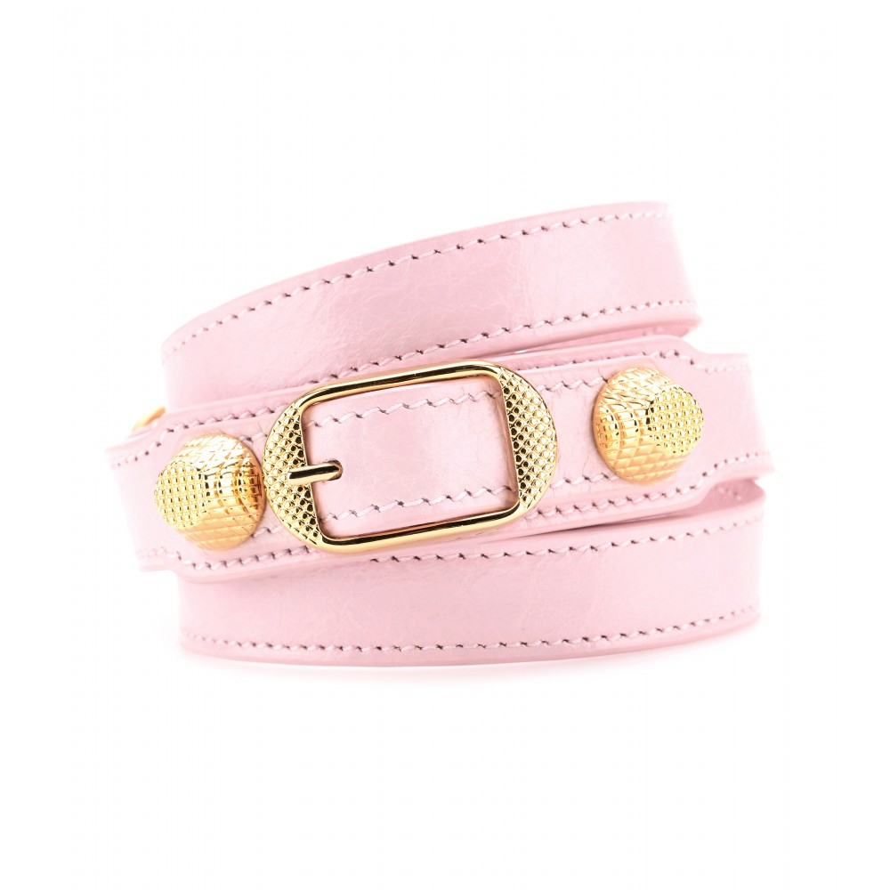 Lyst - Balenciaga Giant Leather Bracelet in Pink