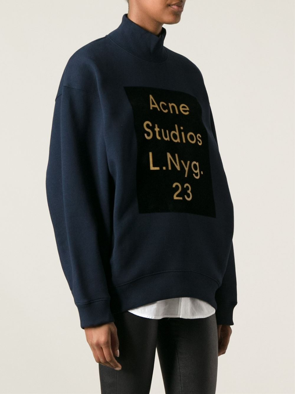 Acne Studios Logo Printed Sweatshirt in Blue for Men | Lyst