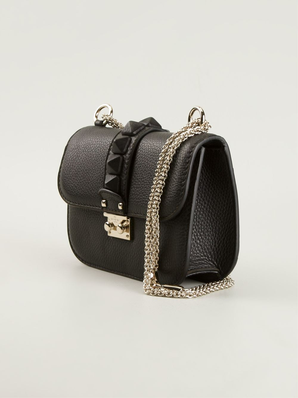Lyst - Valentino Medium Glam Lock Shoulder Bag in Black