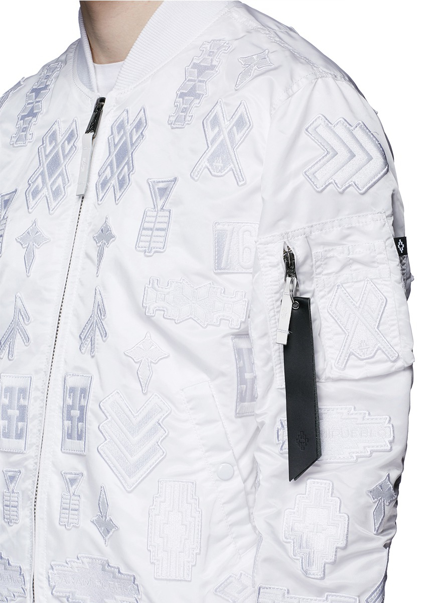 Fatal korrelat indstudering Marcelo Burlon 'alpha Industries' Patch Embroidery Bomber Jacket in White  for Men - Lyst