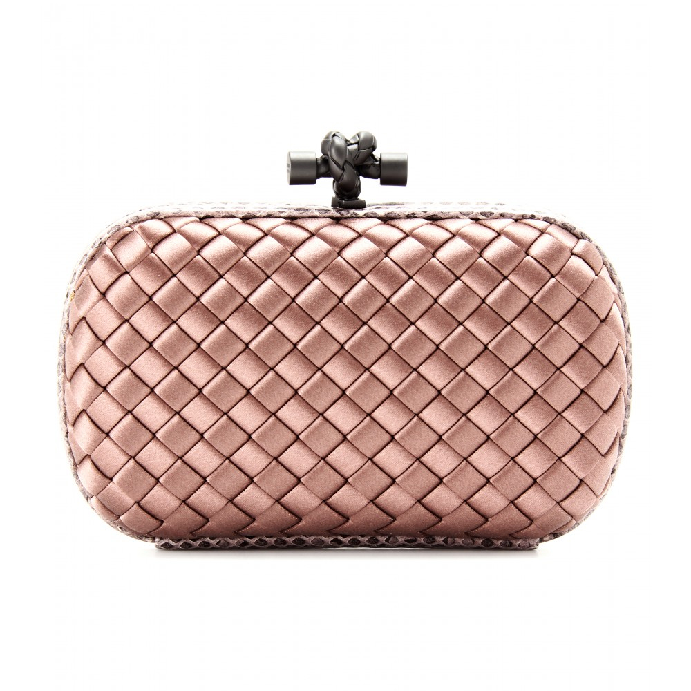 Bottega Veneta Knot Box Clutch Bag in Green