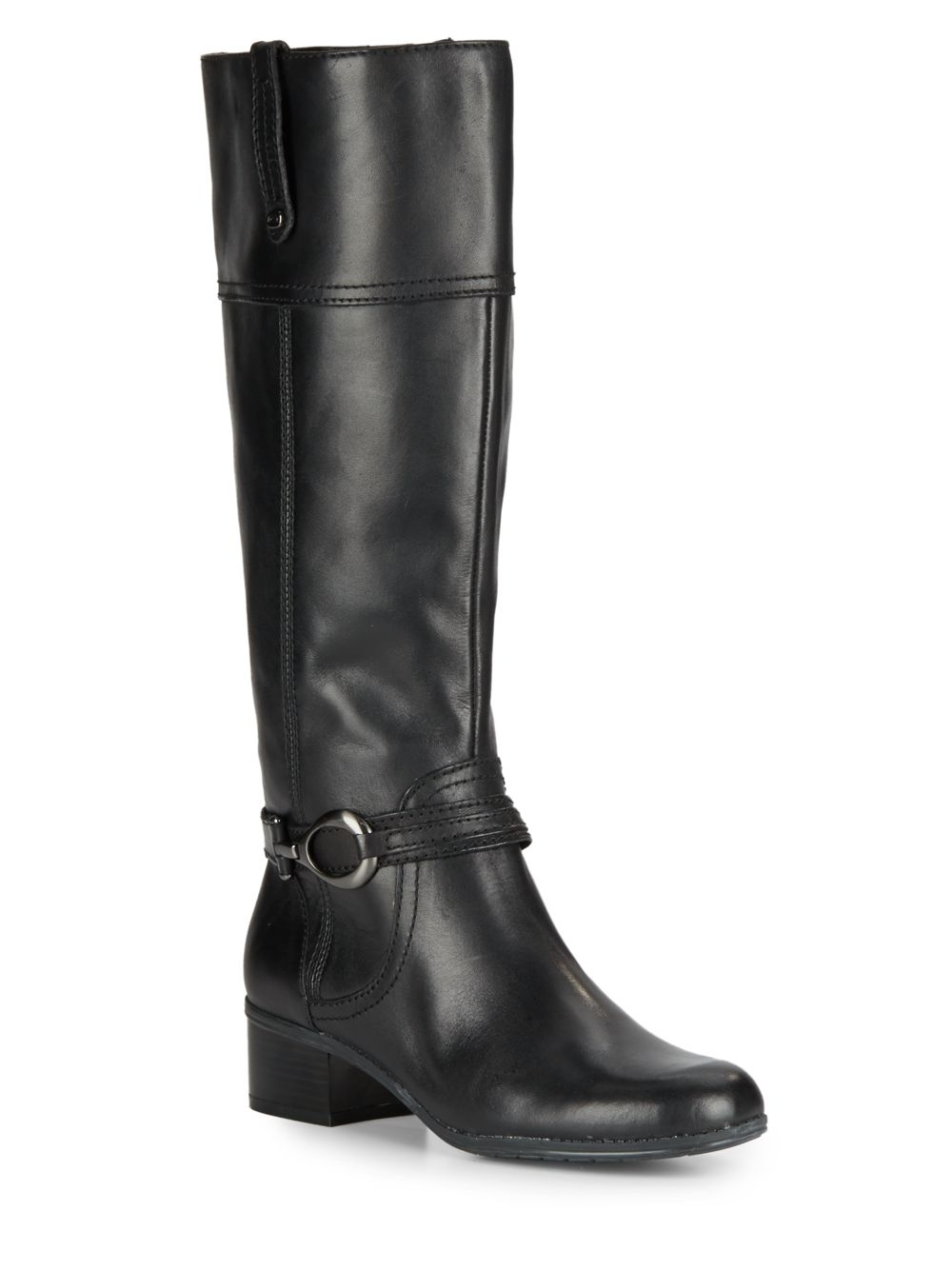Bandolino Carlyle Leather Tall Boots in Black | Lyst