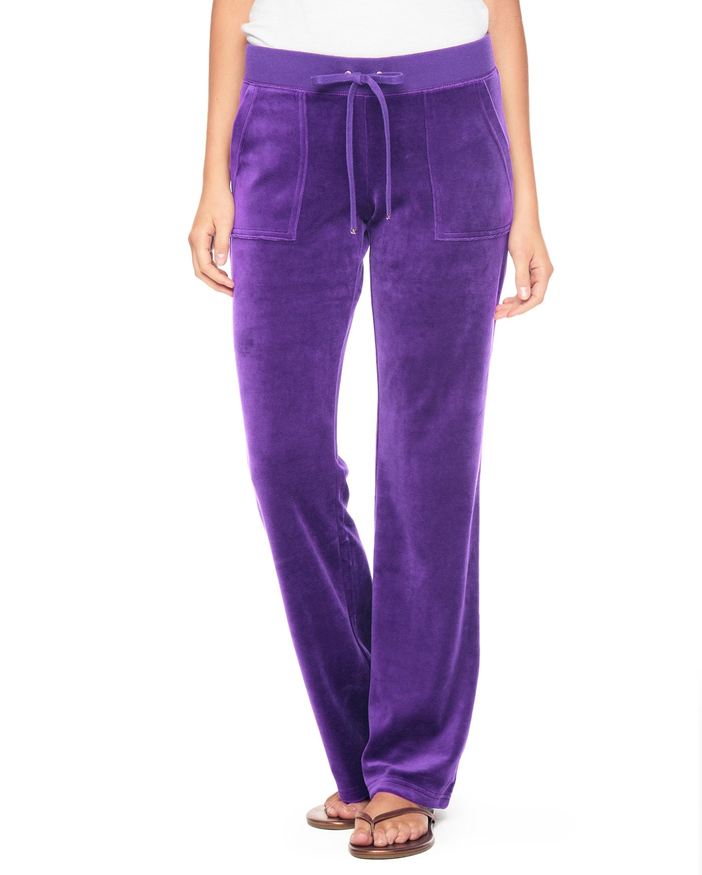 Juicy couture Bling Bootcut Velour Pant in Purple | Lyst
