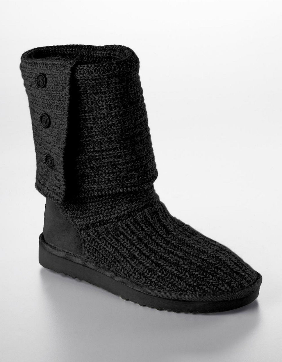 Ugg Australia Ladies Cardy Knit Flat Boots in Black | Lyst