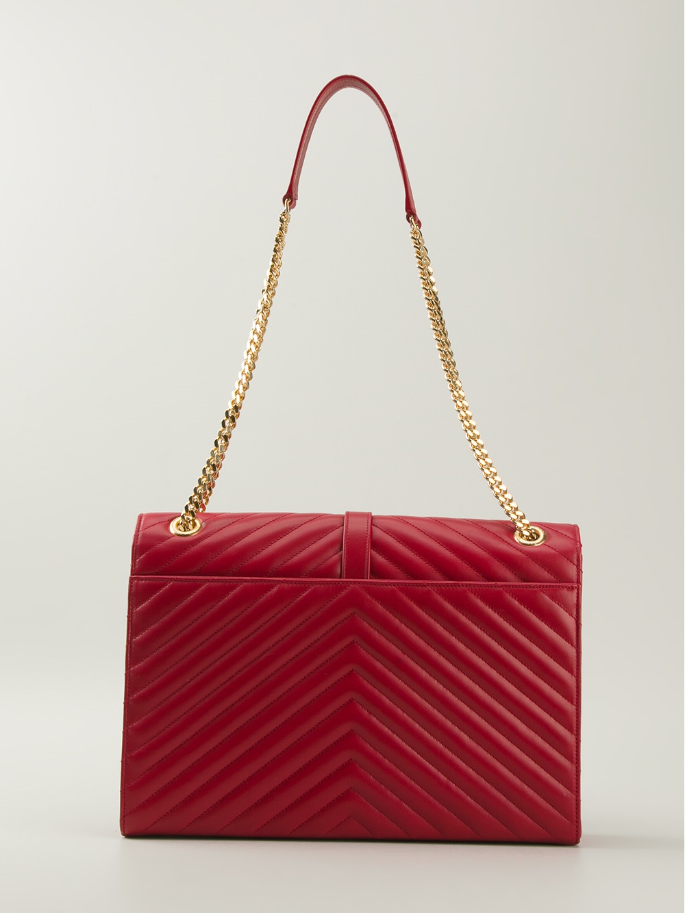 Lyst Saint laurent Quilted Envelope Shoulder Bag in Red