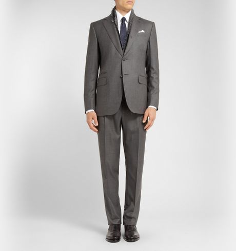Berluti Grey Tortona Slim-Fit Wool-Birdseye Suit in Gray for Men | Lyst
