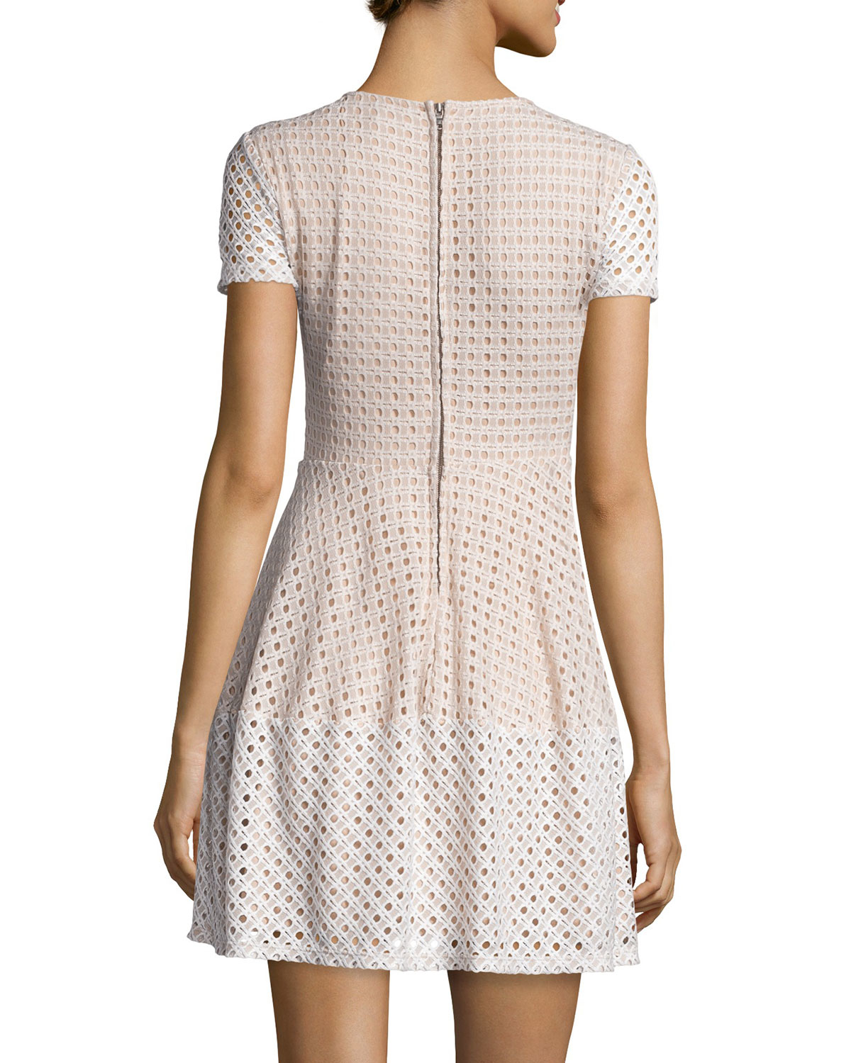 short sleeve eyelet dress