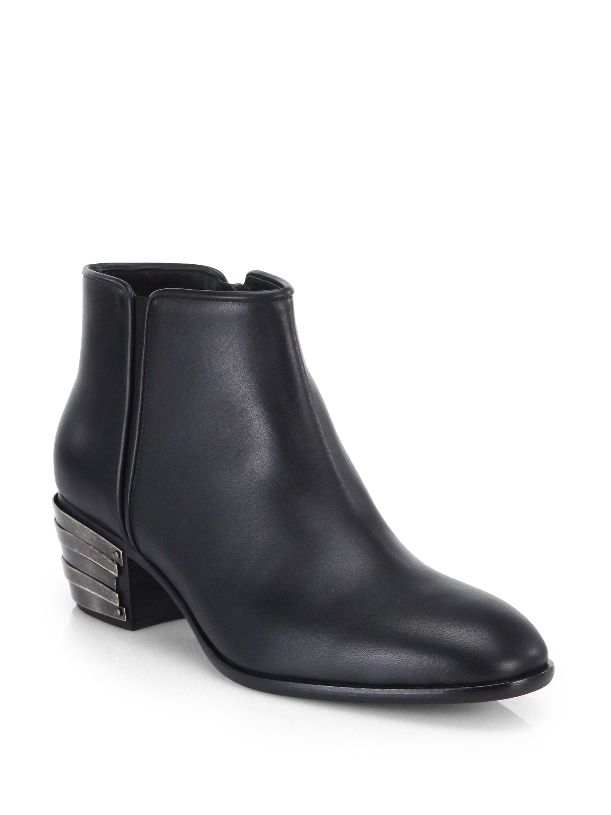 Giuseppe Zanotti Metal Heel Leather Ankle Boots in Black for Men - Lyst
