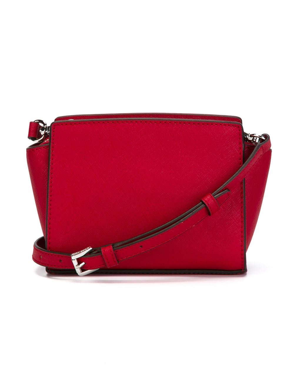 Lyst - Michael Michael Kors Selma Mini Leather Cross-Body Bag in Red