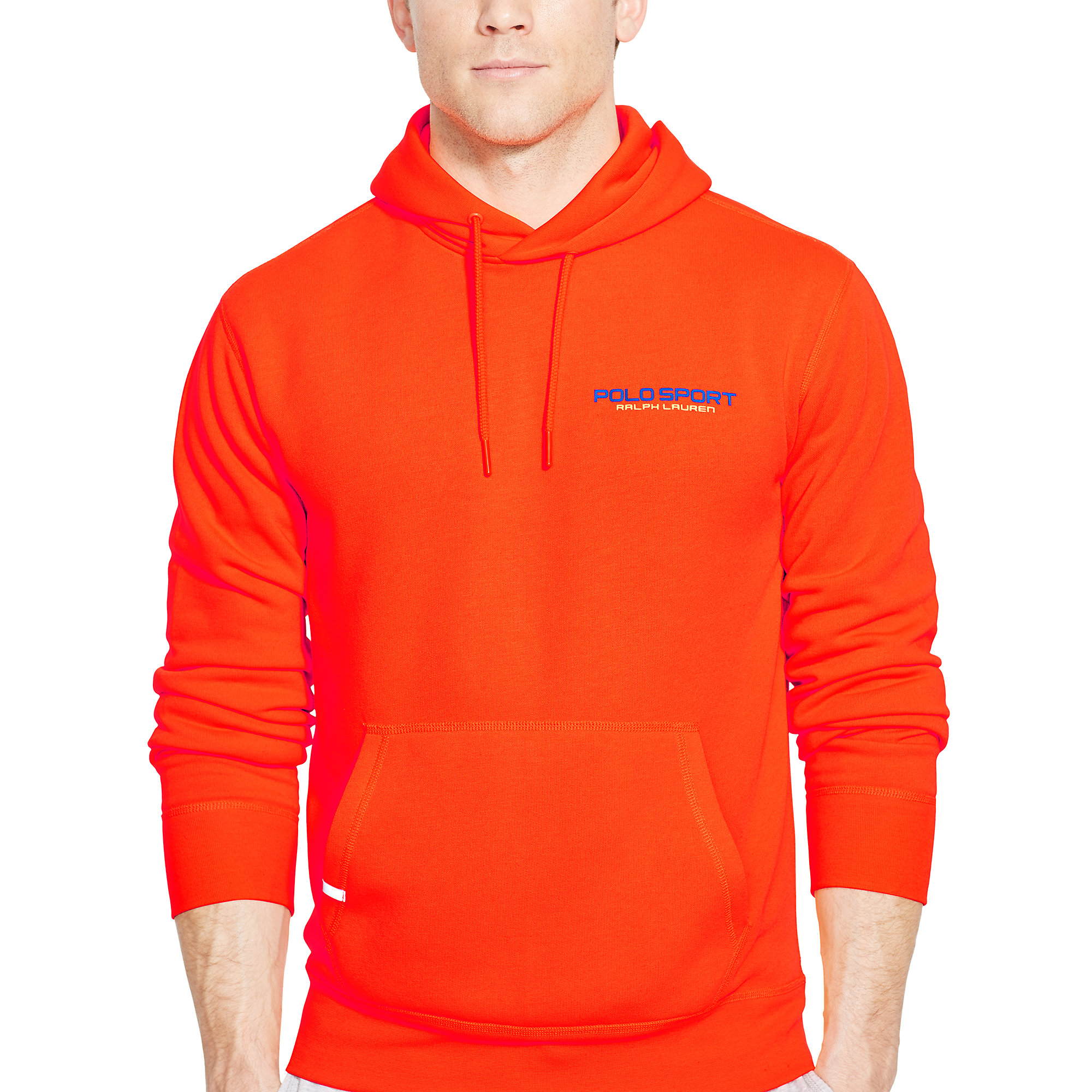 Ralph Lauren Fleece Pullover Hoodie in Orange for Men - Lyst