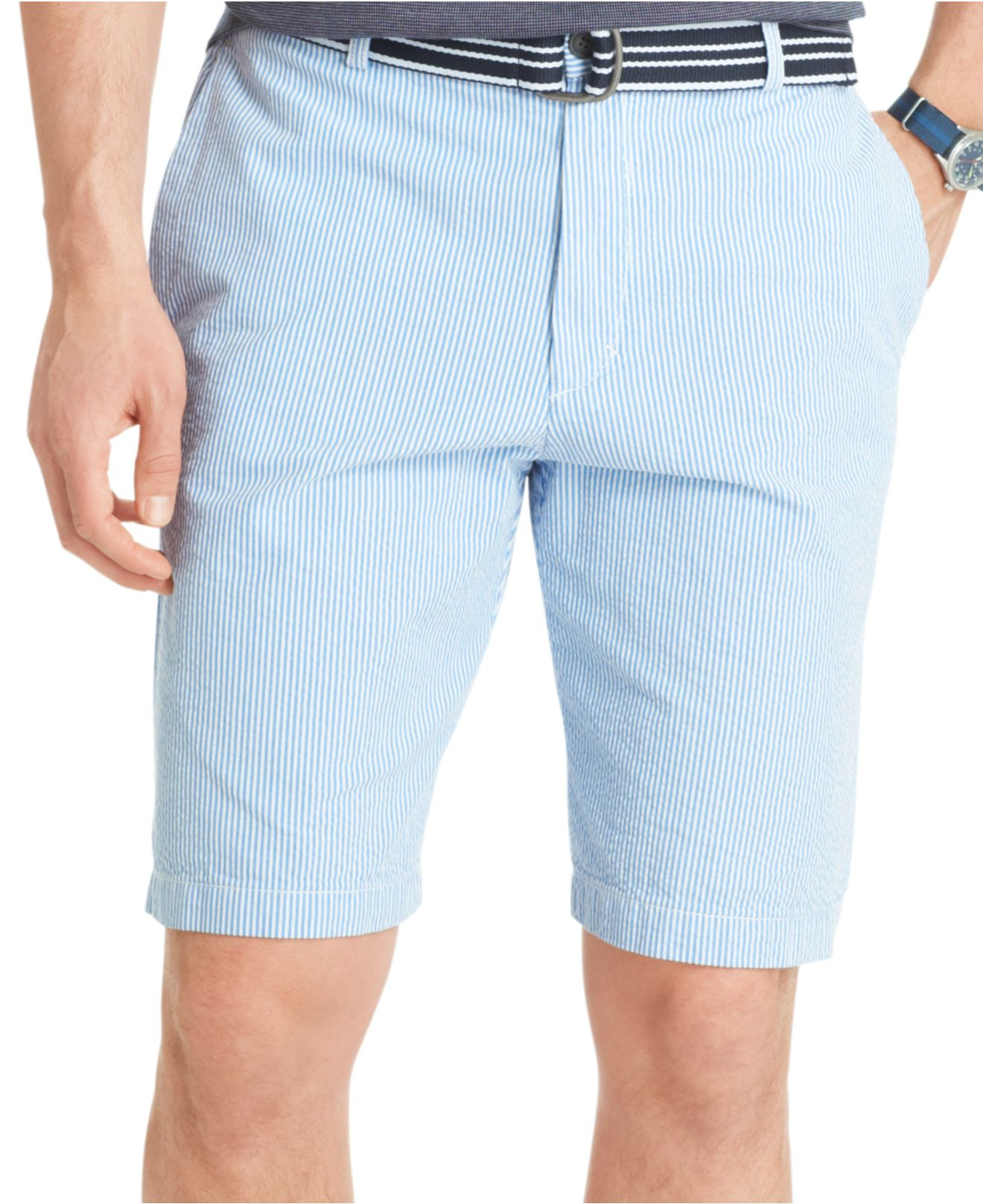 Lyst Izod Striped Seersucker Shorts in Blue for Men