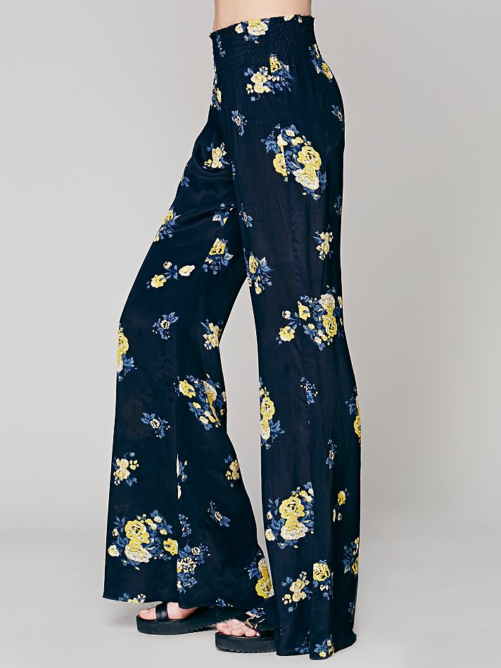 Free People Fp One Floral Hippie Pant in Black Combo (Blue) - Lyst