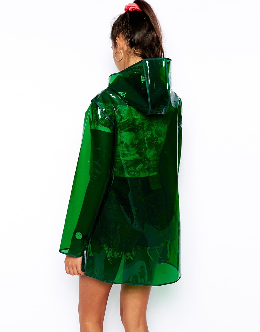 ASOS Clear Rain Mac in Green Lyst