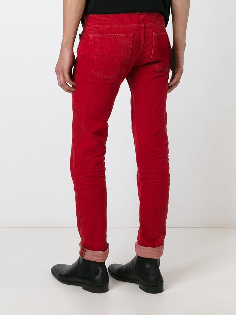 Diesel Black Gold Slim-Fit Denim Jeans in Red for Men - Lyst