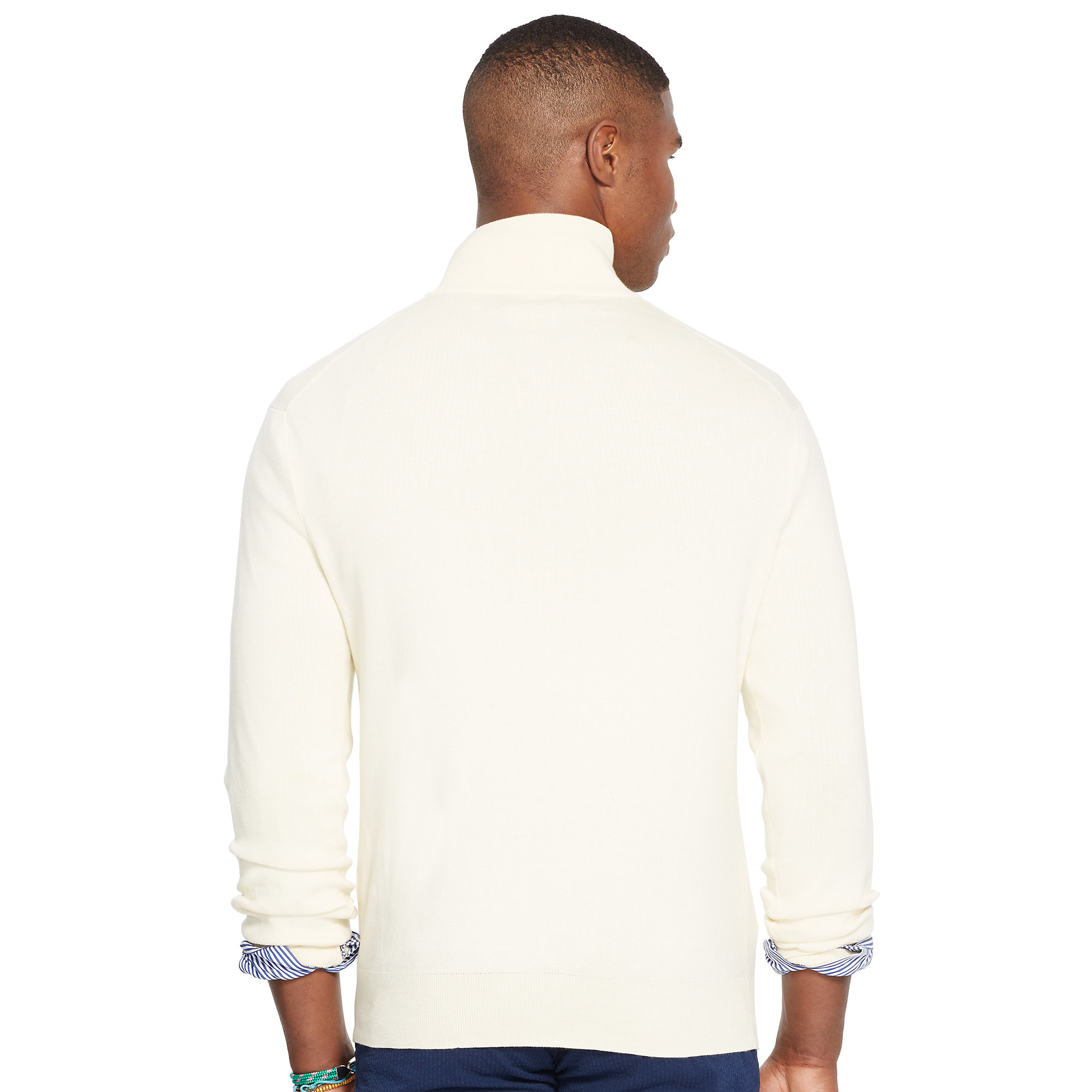 Polo Ralph Lauren Pima Cotton Half-zip Sweater in White for Men | Lyst