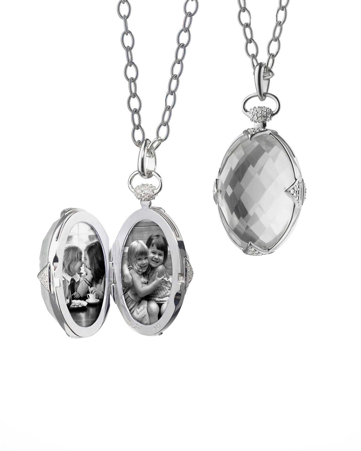 double picture locket necklace
