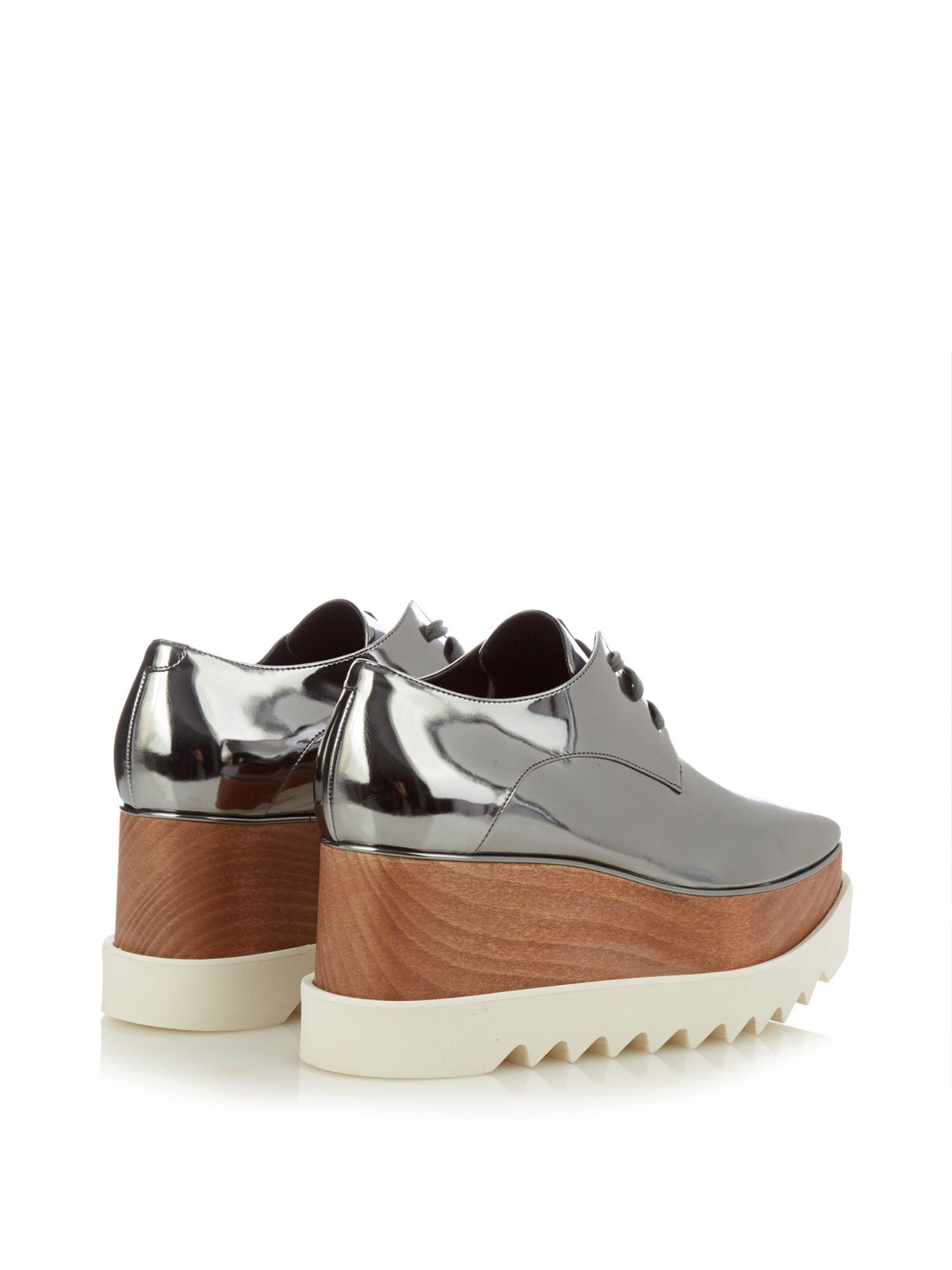 stella mccartney elyse faux leather logo platforms